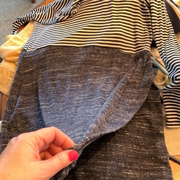 Anthropology dress size large blue and white stripe top with Gray blue L - Picture 8 of 8